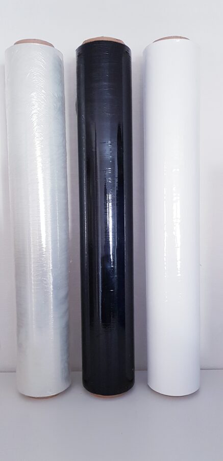 300 m Palettenfolie Verpackungsfolie Stretchfolie schwarz / weiß / transparent